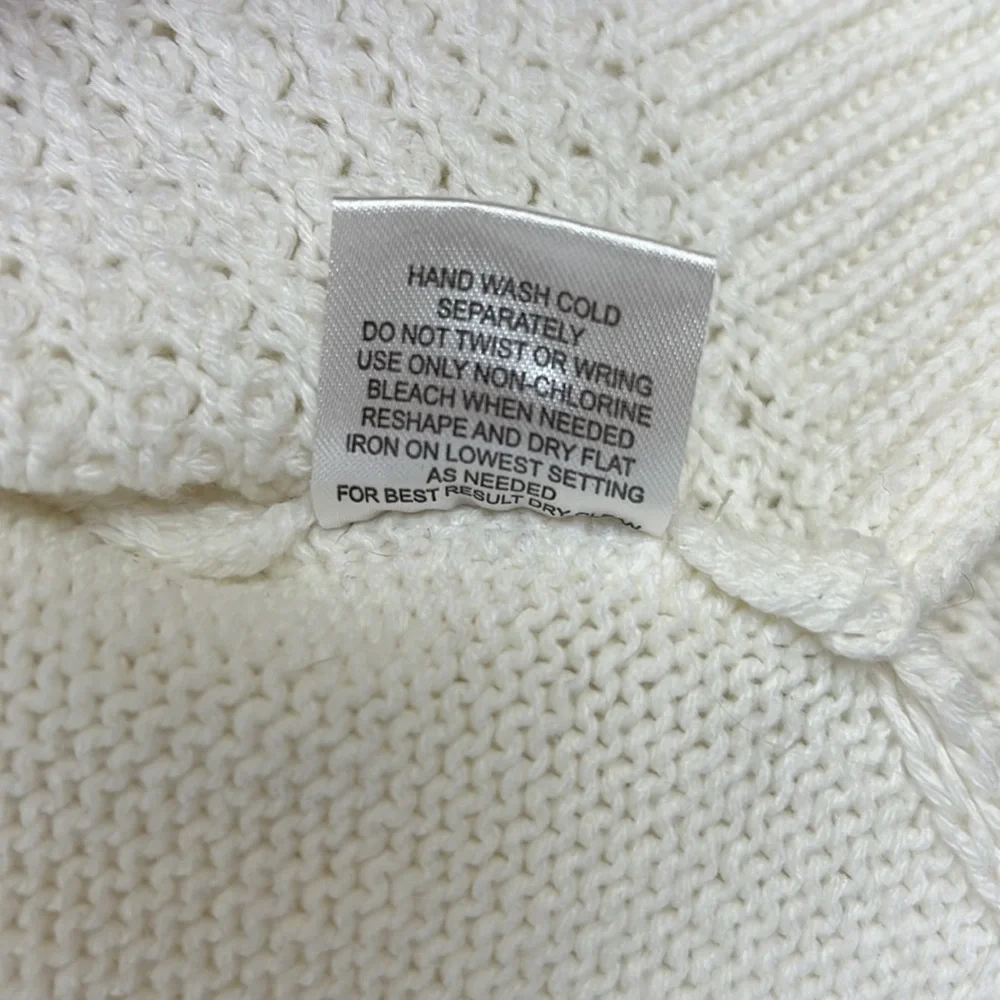 HIPPIE ROSE long sleeve women’s cable knit sweater ivory L - Picture 10 of 10
